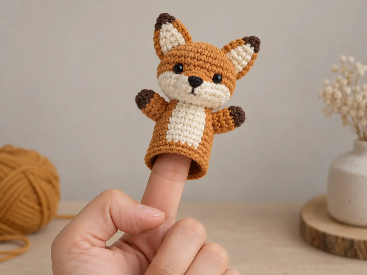 Пальчиковая игрушка крючком на руке
