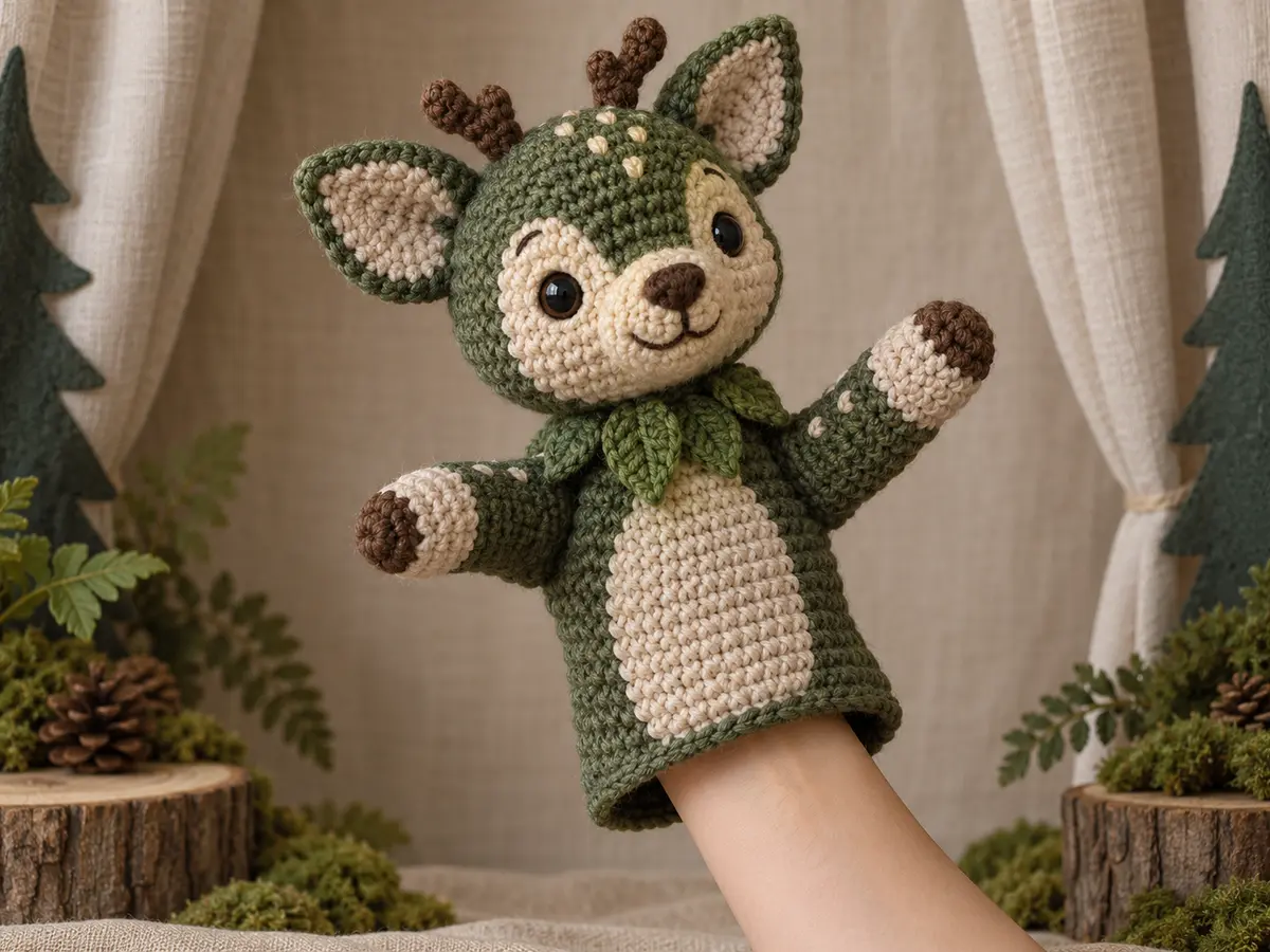 Перчаточная игрушка крючком на руке